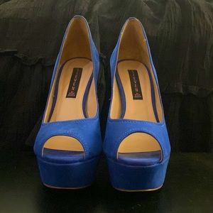 Steven by Steve Madden Cobalt Blue platform heels